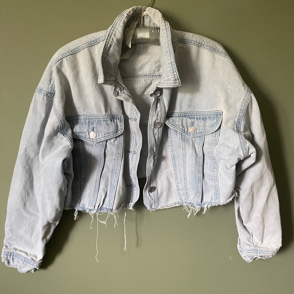 💙 Oversized Cropped Jean Jacket